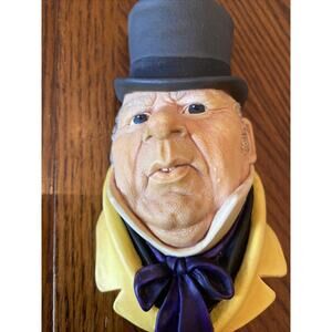 Vintage Bossons Mr Micawber Chalkware Head Charles Dickens Collection 1964